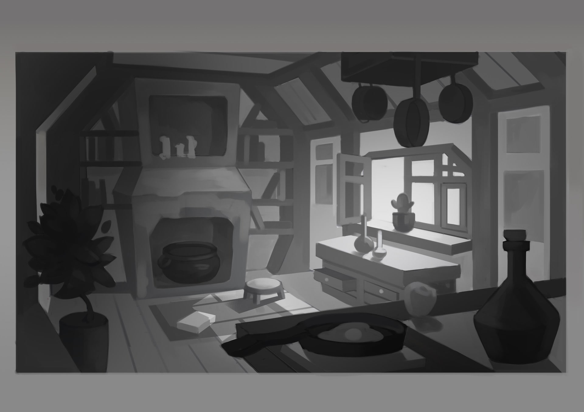 A hobbit's kitchen environment